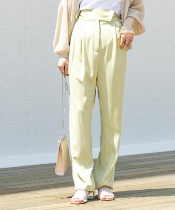 ハイウエストタックテーパードパンツ