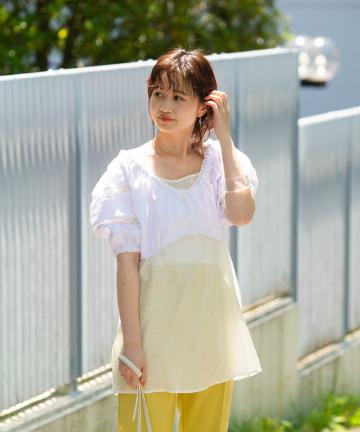 キャミSETショートブラウス