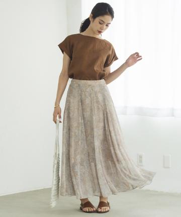 【手洗い可】ペイズリーフレアマーメイドスカート