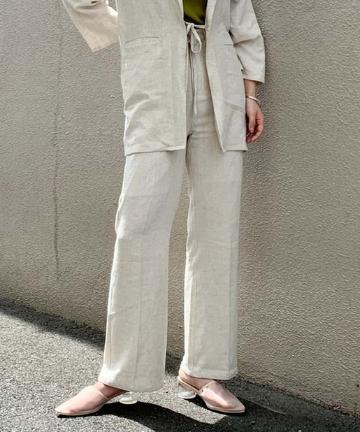 SETUPリネンフレアパンツ