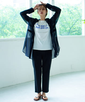 レーヨンストレッチバックスリットパンツ