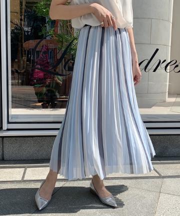 トリコロールプリーツスカート