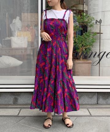 【ULLA JOHNSON】コットンストラップワンピース