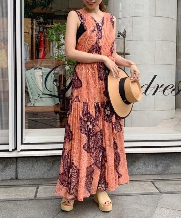 【ULLA JOHNSON】金箔Vネックワンピース