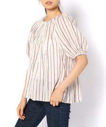【ULLA JOHNSON】ストライプパフブラウス
