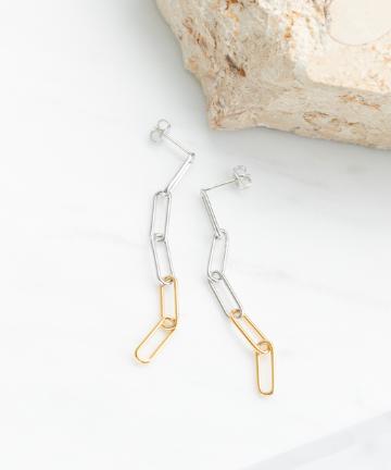 【RLIGHTs】バイカラーチェーンピアス
