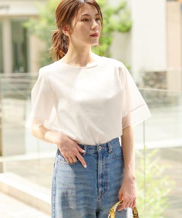 【《1枚で華やか》手洗い可】マイクロピケブラウス