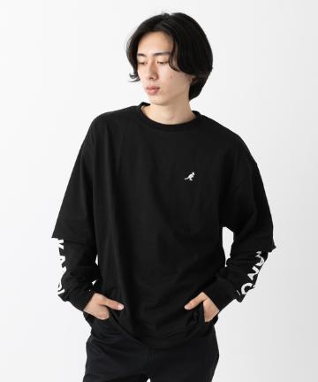 【WEB限定】KANGOL/カンゴール レイヤード袖プリント長袖Tシャツ