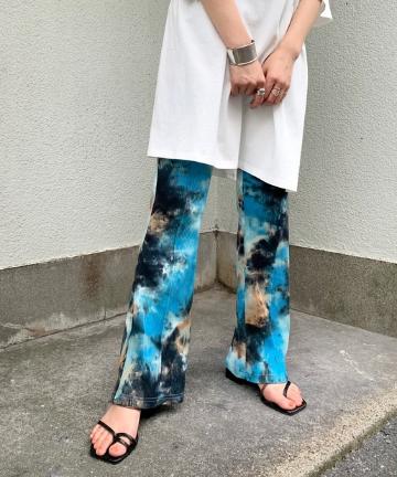 ムラ染めリブパンツ