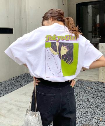 東京ガール ビッグシルエットカラーフレームTEE