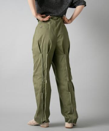 【UNISEX】BACK ZIP DESIGN CHINO PANTS