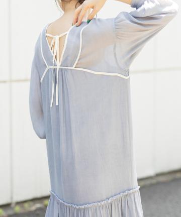 配色パイピングワンピース