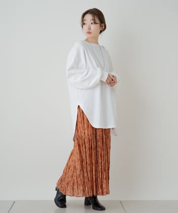 ＊花柄ワッシャーシフォンワンピース