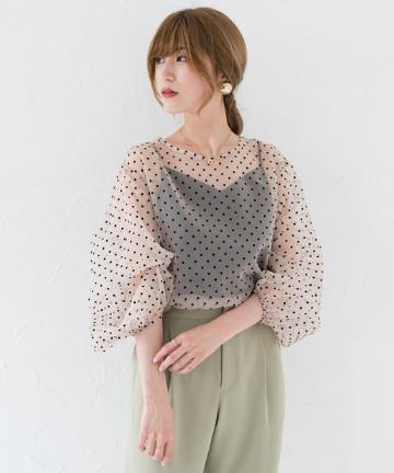 【WEB限定】ドットオーガンジーブラウス