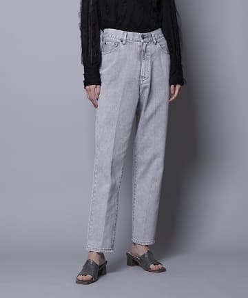 センタープレスハイウエストデニムパンツ
