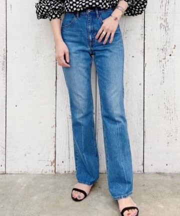 センタープレスデニムパンツ