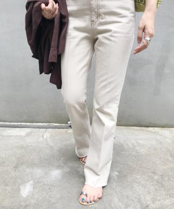センタープレスデニムパンツ