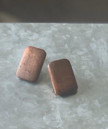 四角WOODイヤリング