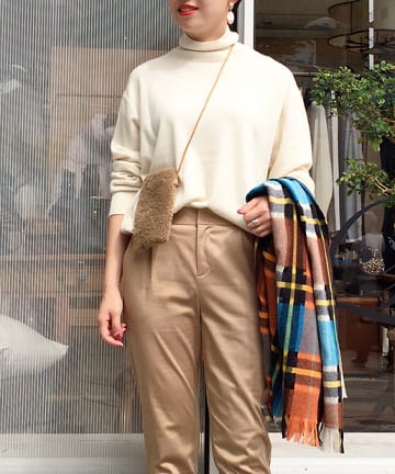 【altea/アルテア】チェック柄穴あきストール