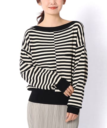 【EQUIPMENT】ボーダーボートネックニット