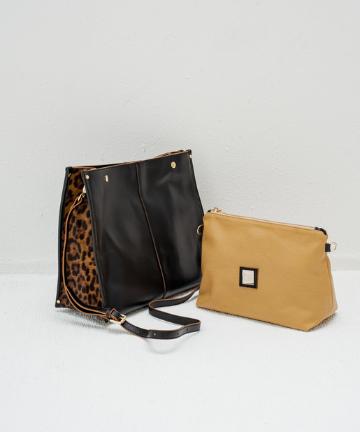 【PAOLA NUTTI/パオラ ヌッティ】サイドレオパードスクエアバッグ