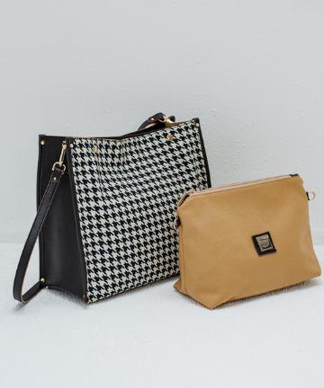 【PAOLA NUTTI/パオラ ヌッティ】3way千鳥柄スクエアバッグ