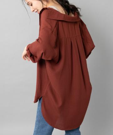 prose verse(プロズヴェール) 【サラッとした肌触り】麻風ワッシャー素材ビッグシャツ