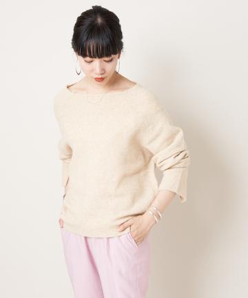 ウール混オフタートルニット