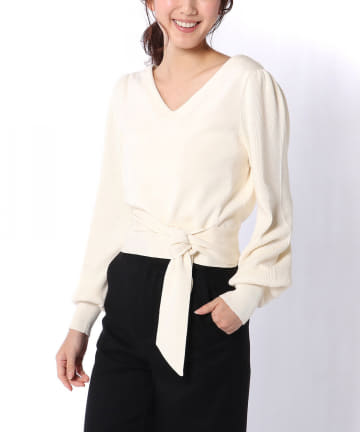 【Merlette/マーレット】ウエストタイVニット