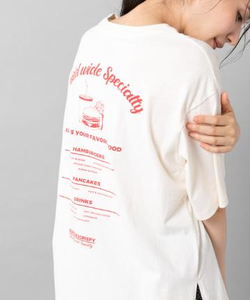 prose verse(プロズヴェール) 【遊び心満載バックプリント】ハンバーガーロゴプリントビッグTシャツ