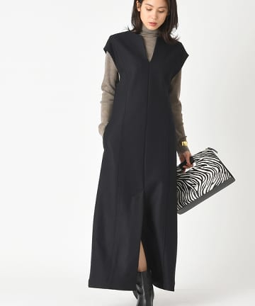 【CURRENTAGE (カレンテージ)】フランネルジャージーワンピース