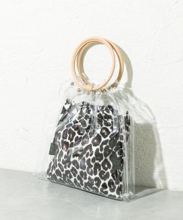 レオ巾着付クリアバッグ