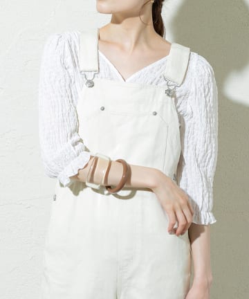 シャーリングパフブラウス