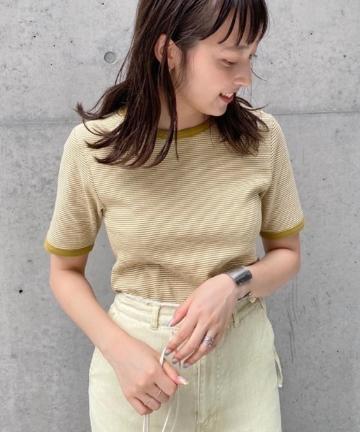 テレコボーダーパイピングTシャツ
