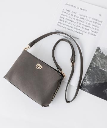 ミニショルダーバッグ/ヌバック横長ショルダーバッグ