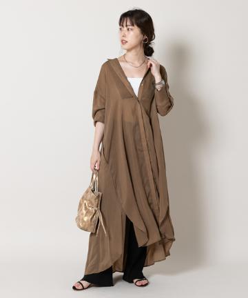 ヨーク切替シャツワンピース