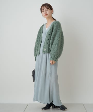 ＊無地楊柳カシュクールワンピース