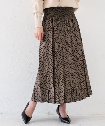 シャーリングレオパードスカート
