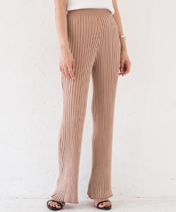 リブフレアパンツ