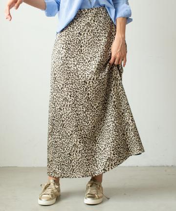 【手洗い可・marmors(マルモア)】レオパードフレアスカート