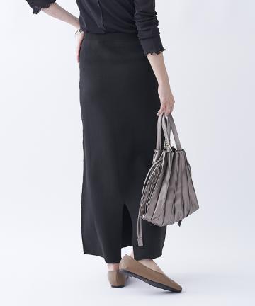 エステルヤーンバックスリットニットスカート