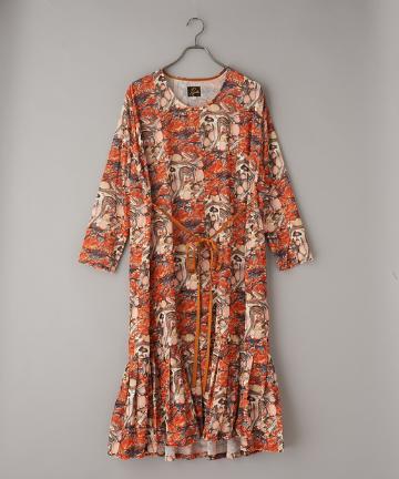 【NEEDLES/ニードルス】U Neck Dress/総柄ワンピース