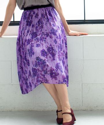 【MUVEIL(ミュベール)】フラワープリントスカート