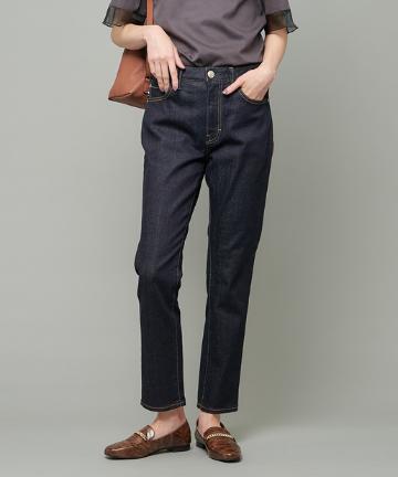 【Moname・手洗い可】Charlotteワンウォッシュストレートデニム