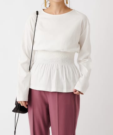 【SMART COLLECTION】ウエストシャーリング ロングスリーブトップス