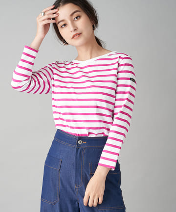 【洗える・Le minor(ルミノワ)】ボーダーカットソー