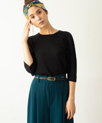 【手洗い可】レーヨン混パワショルニット