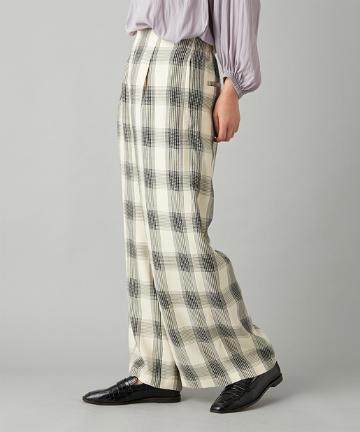 ジャガードチェックワイドパンツ
