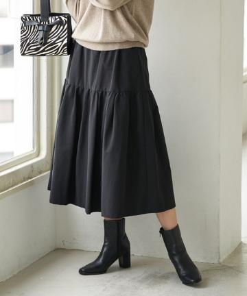 コットンナイロンタフタティアードスカート