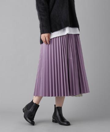 《主役級の1枚》シンセティックレザープリーツスカート